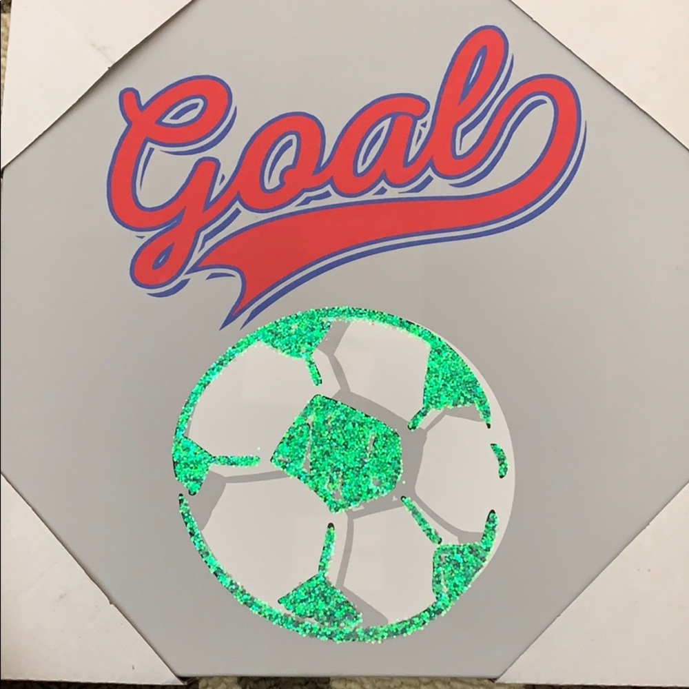 Soccer Ball “Goal” Canvas Wall Art with Glitter